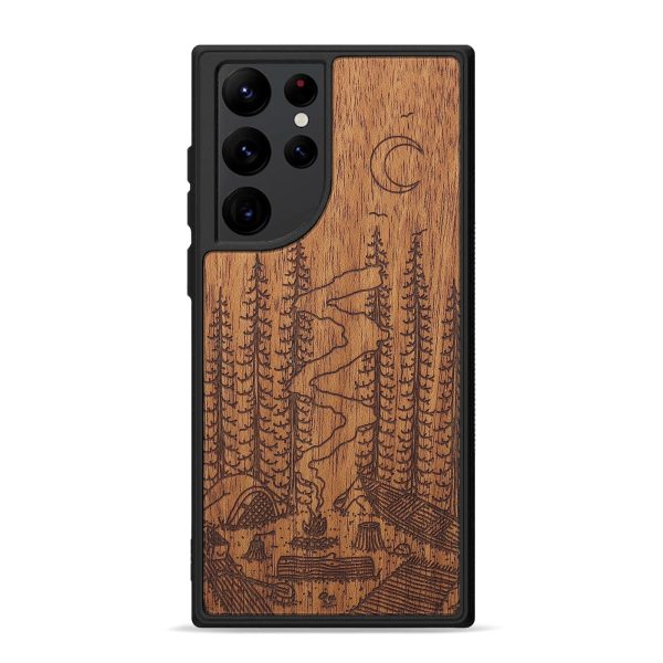 Galaxy S22 Ultra Wood+Resin Phone Case - Camp - Mahogany (Curated) For Cheap