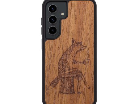 Galaxy S24 Wood+Resin Phone Case - Fox - Mahogany (Curated) Supply