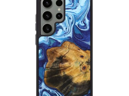 Galaxy S24 Ultra Wood+Resin Phone Case - Rosemarie (Blue, 708384) Online now