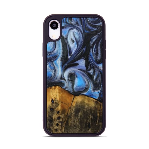 iPhone Xr Wood+Resin Phone Case - Grover (Blue, 710113) Online Hot Sale