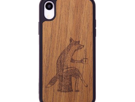 iPhone Xr Wood+Resin Phone Case - Fox - Mahogany (Curated) Sale