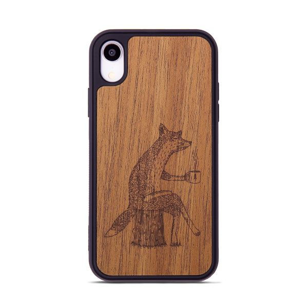 iPhone Xr Wood+Resin Phone Case - Fox - Mahogany (Curated) Sale