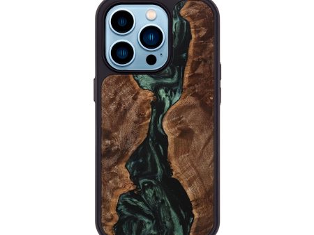 iPhone 14 Pro Wood+Resin Phone Case - Isla (Green, 708492) Sale