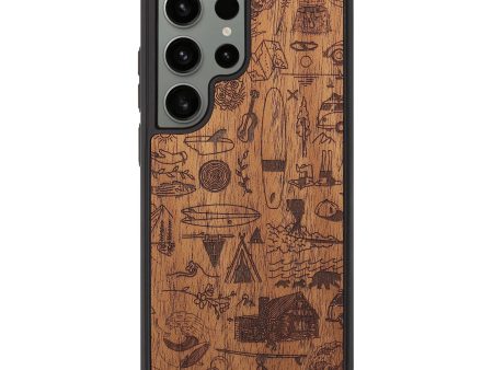 Galaxy S23 Ultra Wood+Resin Phone Case - Collage - Mahogany (Curated) For Discount