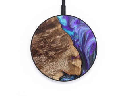 Circle Wood+Resin Wireless Charger - Branden (Purple, 709069) Hot on Sale