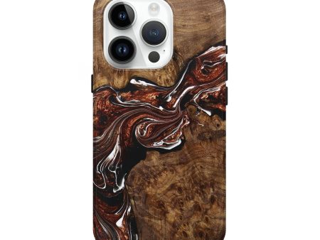 iPhone 15 Pro Wood+Resin Live Edge Phone Case - Easton (Black & White, 707090) Fashion