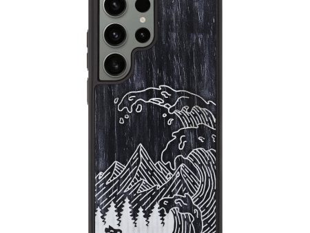 Galaxy S23 Ultra Wood+Resin Phone Case - Wave - Ebony (Curated) Hot on Sale