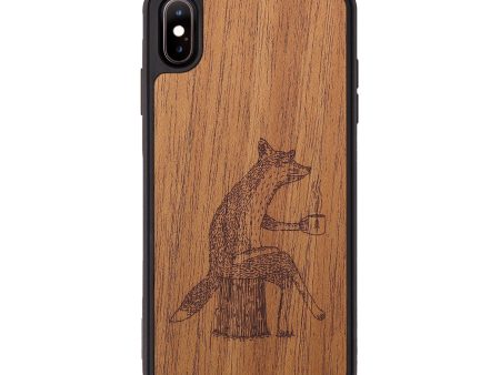 iPhone Xs Max Wood+Resin Phone Case - Fox - Mahogany (Curated) on Sale