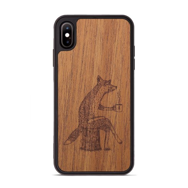 iPhone Xs Max Wood+Resin Phone Case - Fox - Mahogany (Curated) on Sale