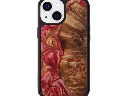 iPhone 13 Wood+Resin Phone Case - Matt (Red, 707902) Fashion