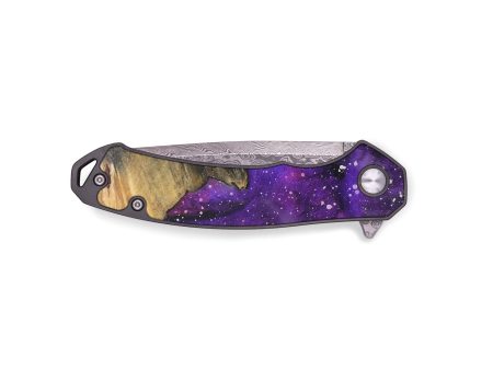 EDC Wood+Resin Pocket Knife - Edna (Cosmos, 709139) For Sale