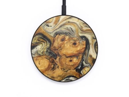 Circle Wood+Resin Wireless Charger - Cindy (Black & White, 706743) For Sale