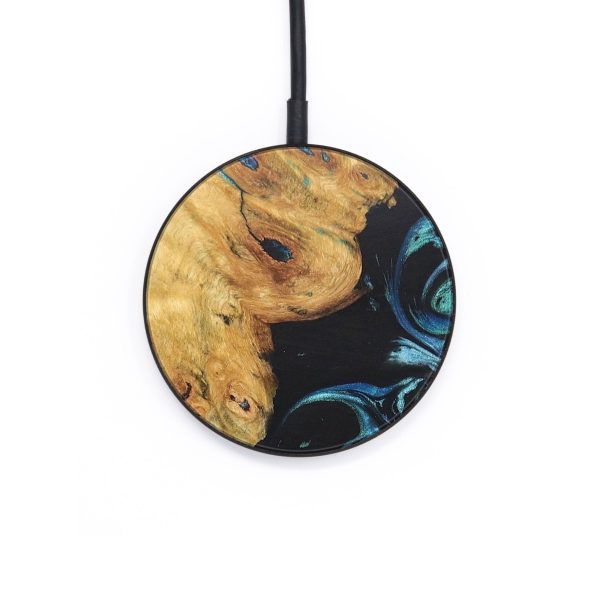 Circle Wood+Resin Wireless Charger - Alyssa (Blue, 709076) For Cheap