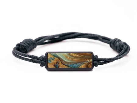 Classic Wood+Resin Bracelet - Kris (Teal & Gold, 709200) on Sale