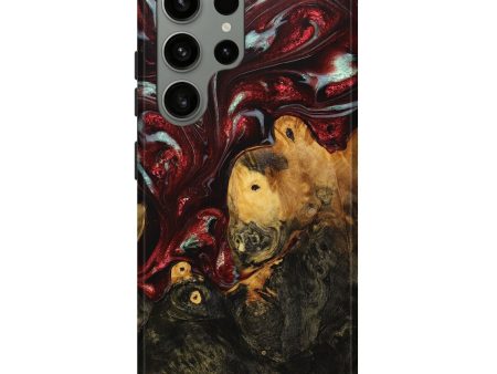 Galaxy S23 Ultra Wood+Resin Live Edge Phone Case - Pamela (Red, 709574) For Discount