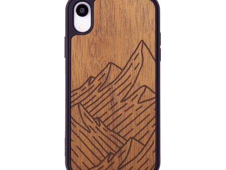 iPhone Xr Wood+Resin Phone Case - Mountain - Mahogany (Curated) For Cheap