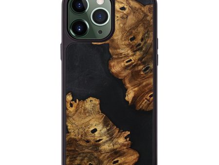 iPhone 13 Pro Max Wood+Resin Phone Case - Bertha (Pure Black, 707019) Sale