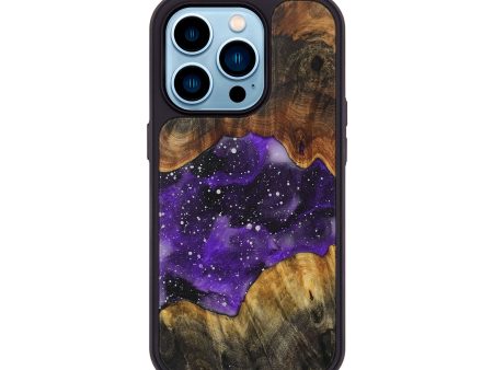 iPhone 14 Pro Wood+Resin Phone Case - Alison (Cosmos, 706116) For Sale