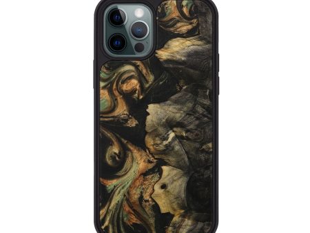 iPhone 12 Pro Wood+Resin Phone Case - Stacy (Green, 708509) For Sale