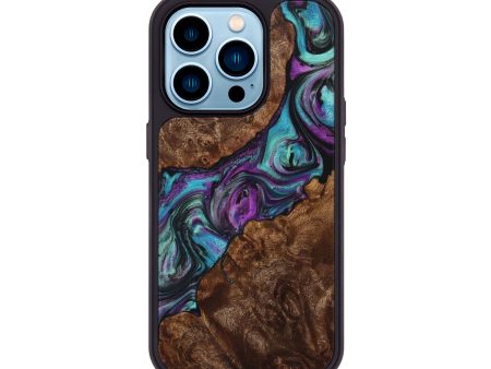 iPhone 14 Pro Wood+Resin Phone Case - Willard (Purple, 705623) For Discount