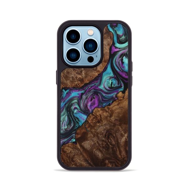 iPhone 14 Pro Wood+Resin Phone Case - Willard (Purple, 705623) For Discount