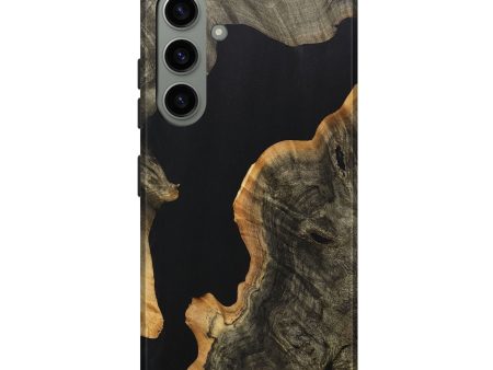 Galaxy S24 Plus Wood+Resin Live Edge Phone Case - Marquita (Pure Black, 707072) For Cheap