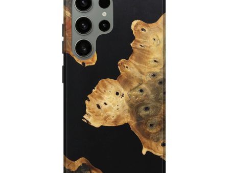 Galaxy S24 Ultra Wood+Resin Live Edge Phone Case - Candice (Pure Black, 707074) Supply