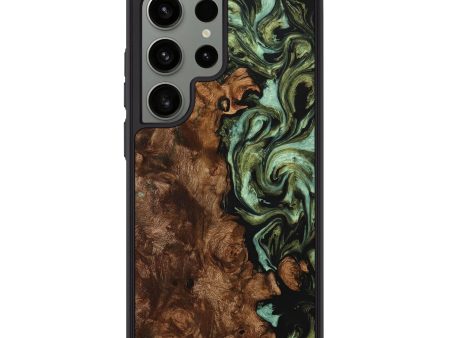 Galaxy S24 Ultra Wood+Resin Phone Case - Branden (Green, 709243) Cheap