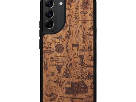 Galaxy S22 Plus Wood+Resin Phone Case - Collage - Mahogany (Curated) on Sale