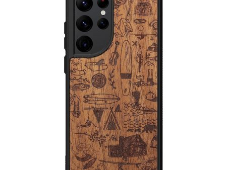 Galaxy S22 Ultra Wood+Resin Phone Case - Collage - Mahogany (Curated) Cheap