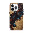 iPhone 15 Pro Wood+Resin Live Edge Phone Case - Edgar (Teal & Gold, 707785) Online