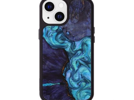 iPhone 13 Wood+Resin Phone Case - Maeve (Blue, 709332) Cheap