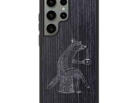 Galaxy S23 Ultra Wood+Resin Phone Case - Fox - Ebony (Curated) For Cheap