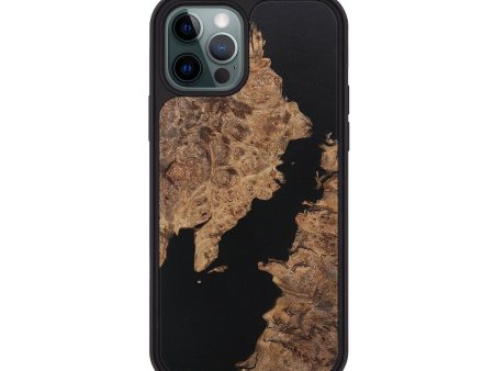 iPhone 12 Pro Wood+Resin Phone Case - Jean (Pure Black, 708847) Online now