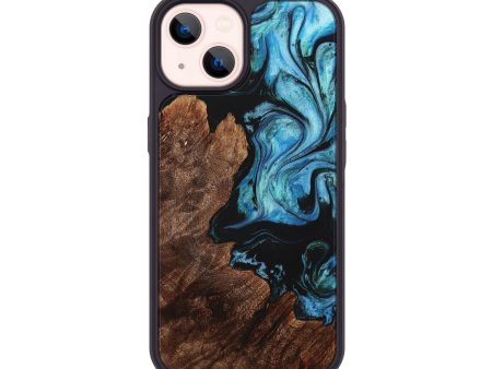 iPhone 14 Wood+Resin Phone Case - Adrianna (Blue, 708260) Supply