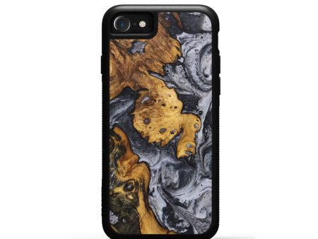 iPhone SE Wood+Resin Phone Case - Deja (Black & White, 706066) For Discount