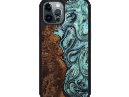 iPhone 12 Pro Wood+Resin Phone Case - Kyra (Blue, 707968) Hot on Sale