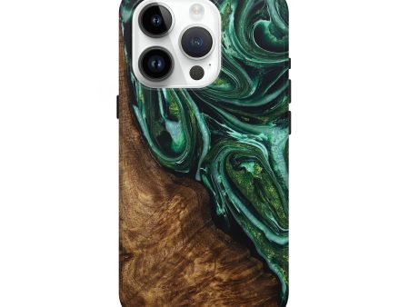 iPhone 15 Pro Wood+Resin Live Edge Phone Case - Lula (Green, 707081) Sale