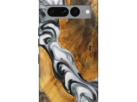 Pixel 7 Pro Wood+Resin Live Edge Phone Case - Jessica (Black & White, 709842) For Sale