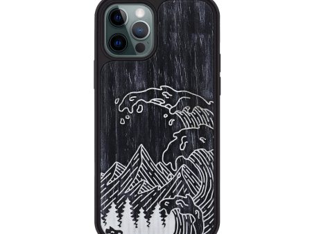 iPhone 12 Pro Wood+Resin Phone Case - Wave - Ebony (Curated) Hot on Sale