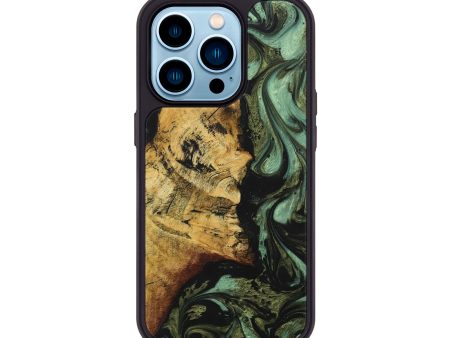 iPhone 14 Pro Wood+Resin Phone Case - Dionne (Green, 707924) Fashion