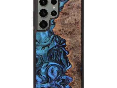 Galaxy S23 Ultra Wood+Resin Phone Case - Grover (Blue, 708929) For Cheap