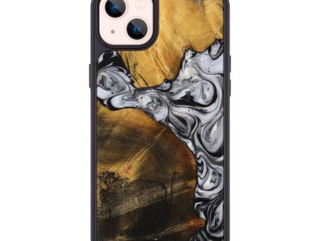 iPhone 14 Plus Wood+Resin Phone Case - Fernando (Black & White, 705665) For Sale