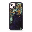 iPhone 14 Plus Wood+Resin Phone Case - Callie (Teal & Gold, 706218) For Cheap