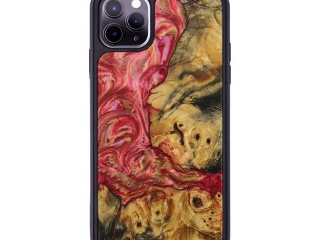 iPhone 11 Pro Max Wood+Resin Phone Case - Kaitlyn (Red, 707913) Fashion