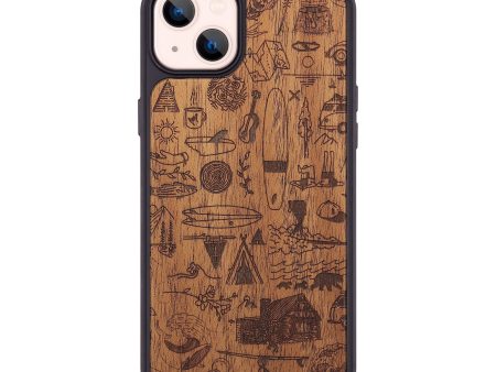 iPhone 14 Plus Wood+Resin Phone Case - Collage - Mahogany (Curated) Online Sale