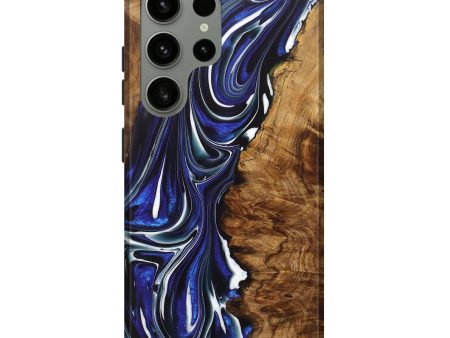 Galaxy S24 Ultra Wood+Resin Live Edge Phone Case - Chasity (Blue, 707061) Online Hot Sale