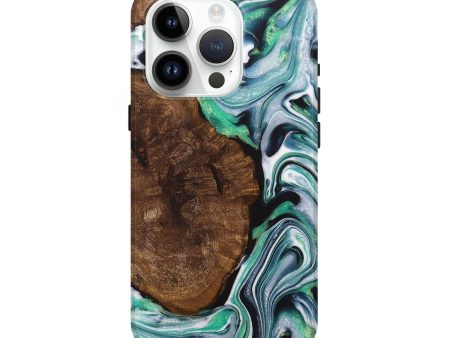 iPhone 15 Pro Wood+Resin Live Edge Phone Case - Frank (Green, 708442) Online now