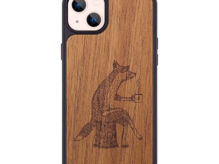 iPhone 14 Plus Wood+Resin Phone Case - Fox - Mahogany (Curated) Fashion