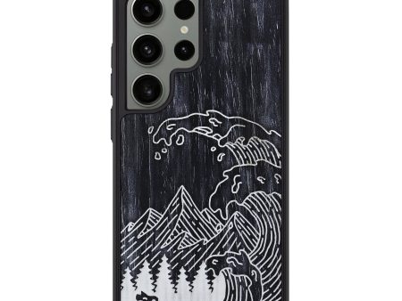 Galaxy S24 Ultra Wood+Resin Phone Case - Wave - Ebony (Curated) Discount